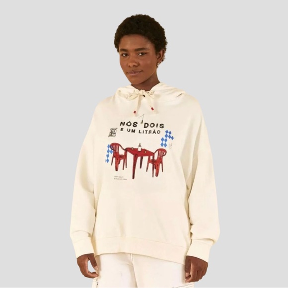 NEW FARM Rio Hoodie Sweatshirt “The two of us is a liter” Size M Rare Brazil - Picture 1 of 8
